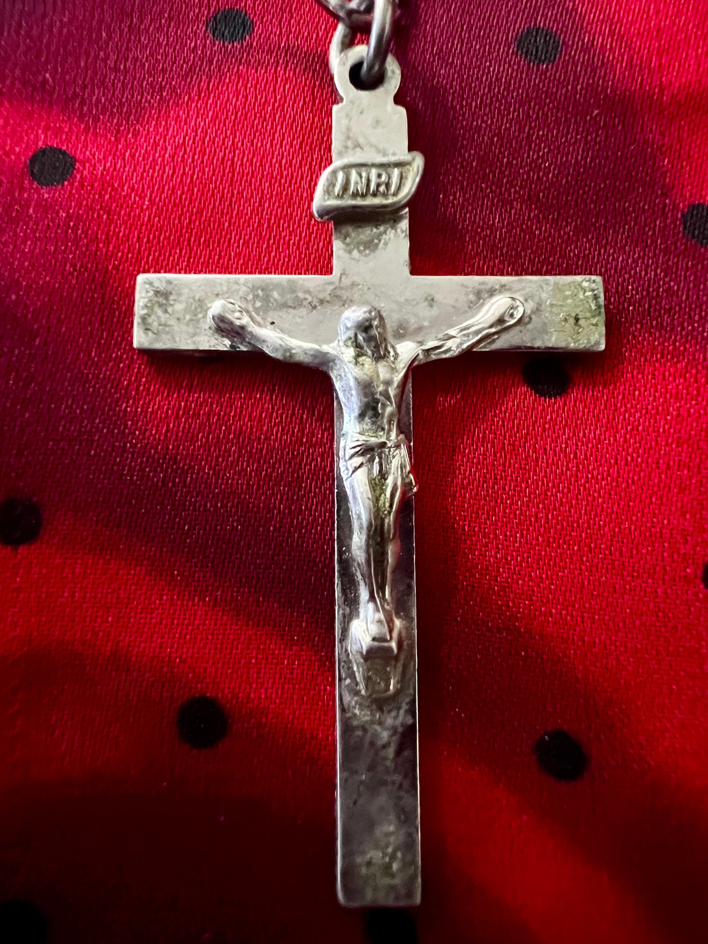 Silver Crucifix Single Dangly Earring