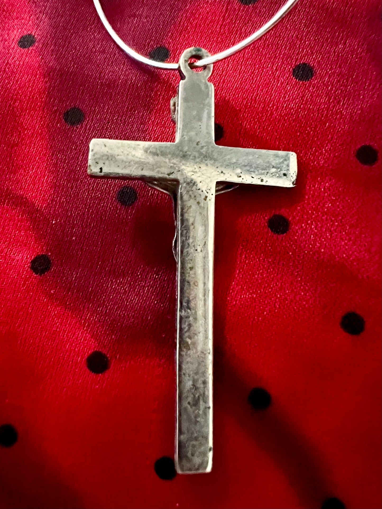 Silver Crucifix Single Loop Earring