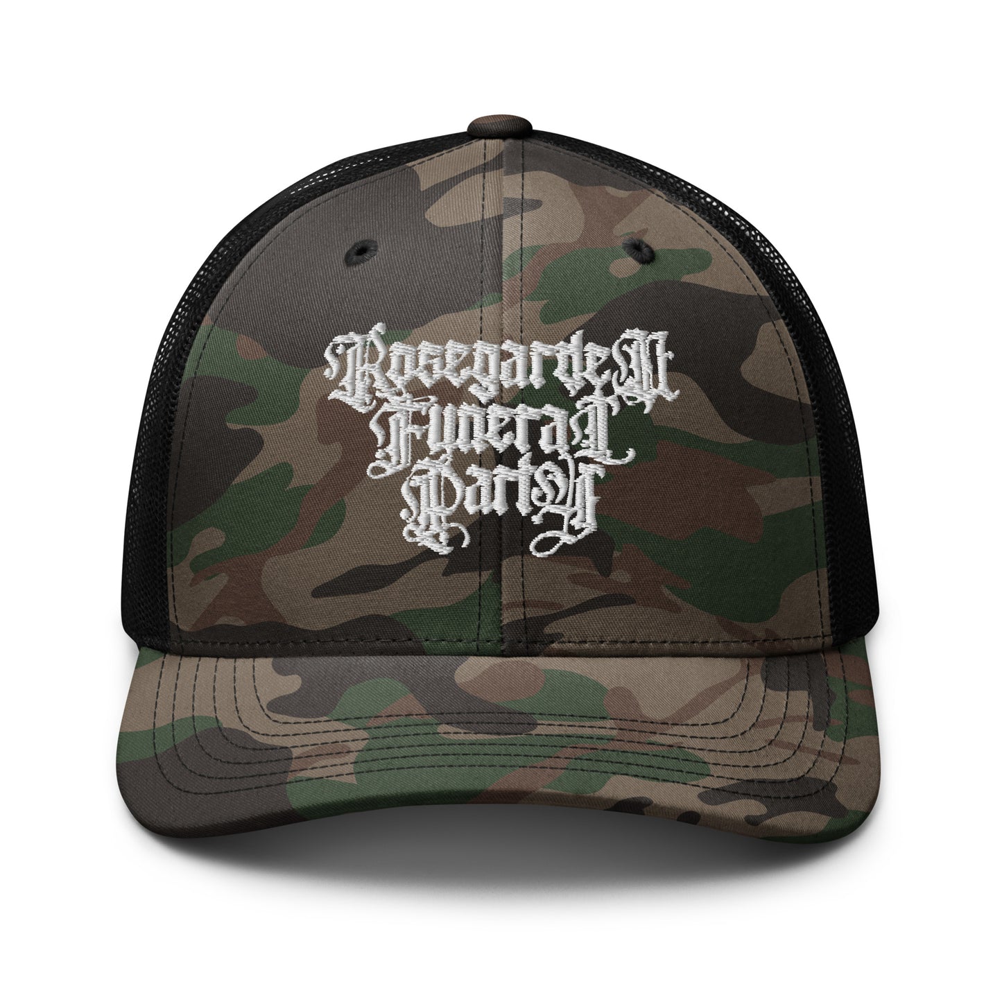 Camo Rosegarden Funeral Party hat
