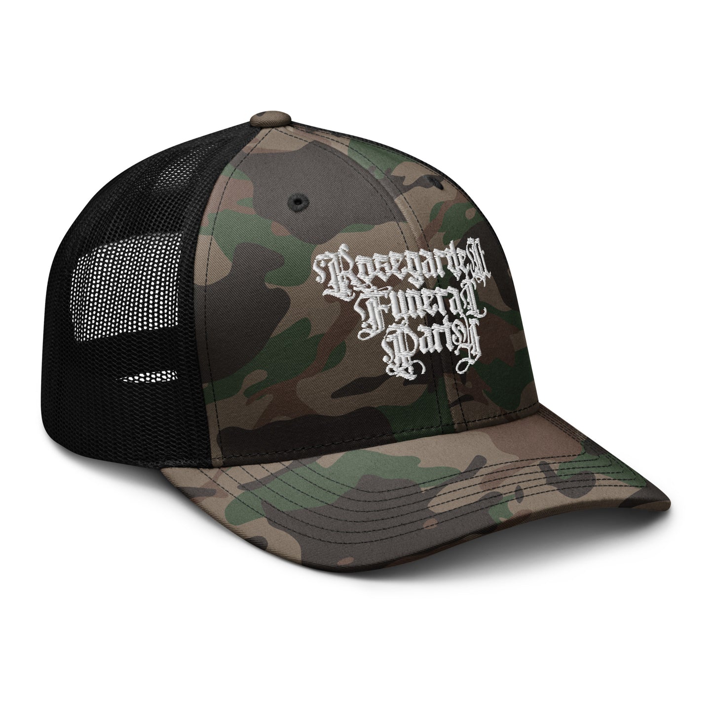 Camo Rosegarden Funeral Party hat