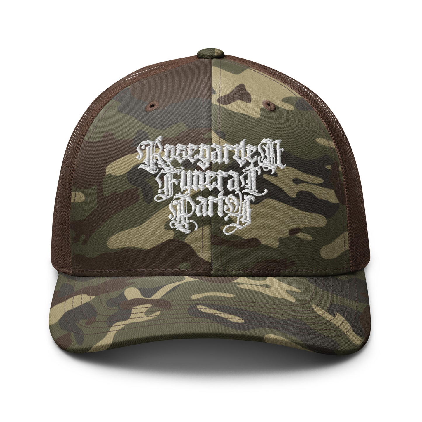 Camo Rosegarden Funeral Party hat