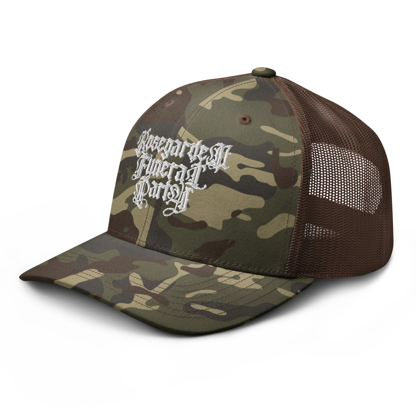 Camo Rosegarden Funeral Party hat
