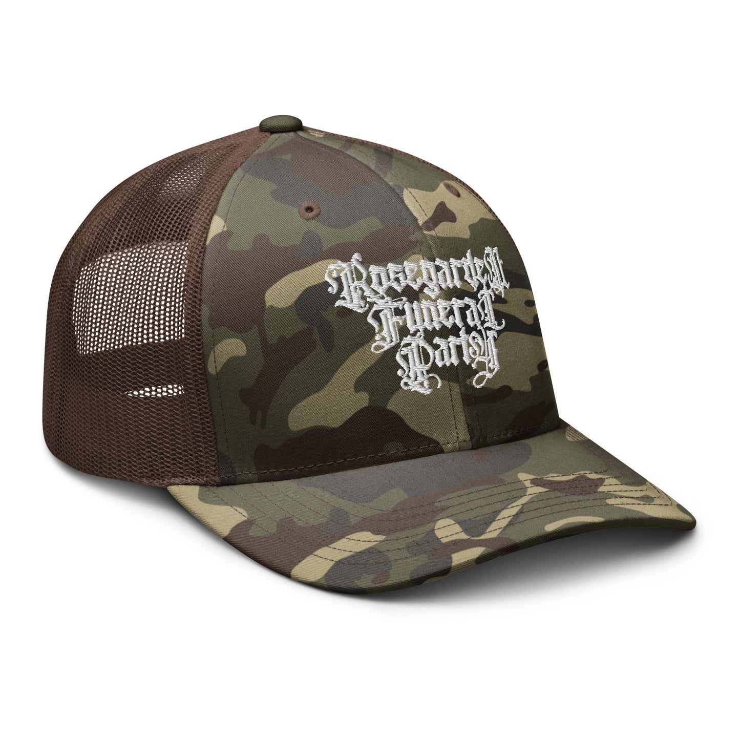 Camo Rosegarden Funeral Party hat