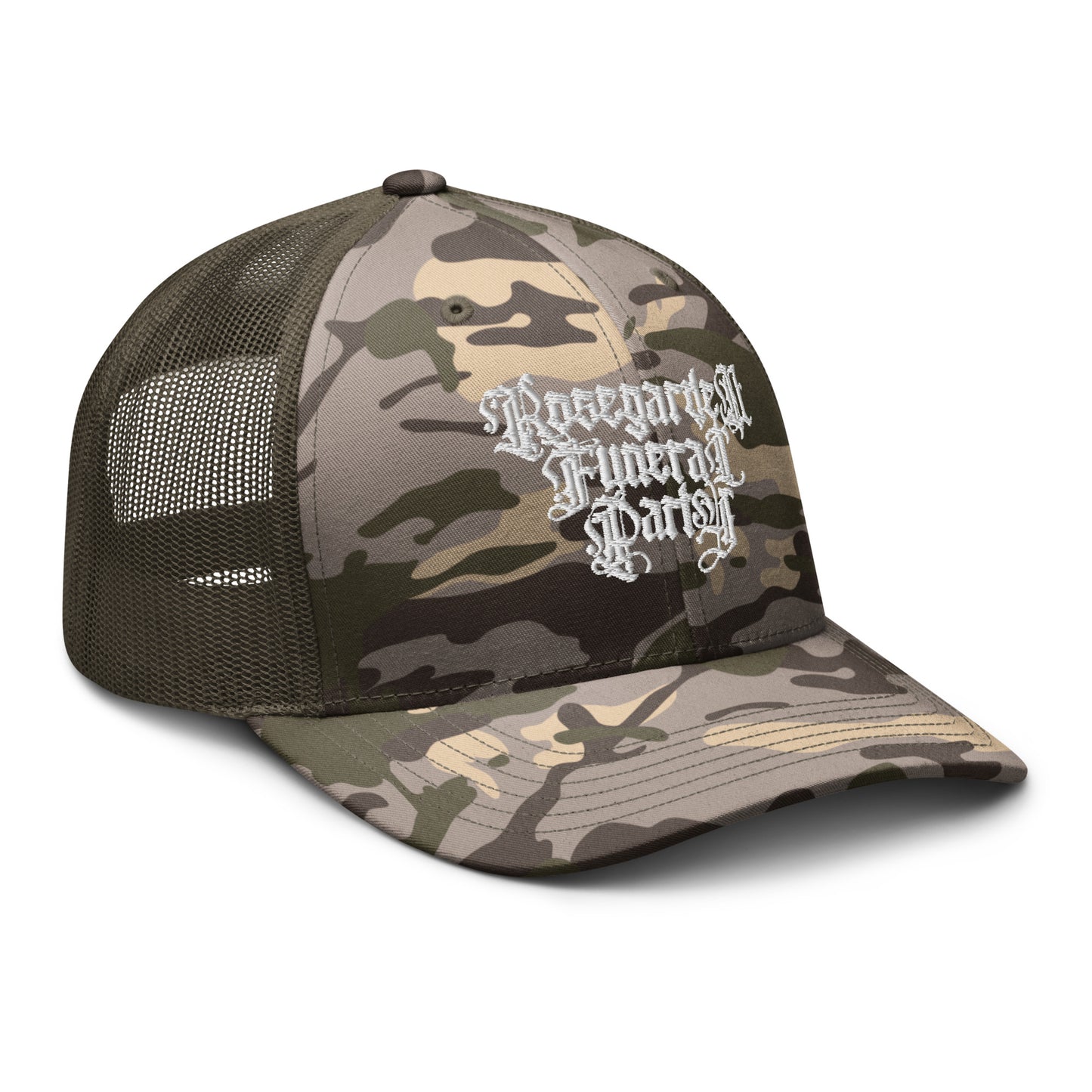 Camo Rosegarden Funeral Party hat