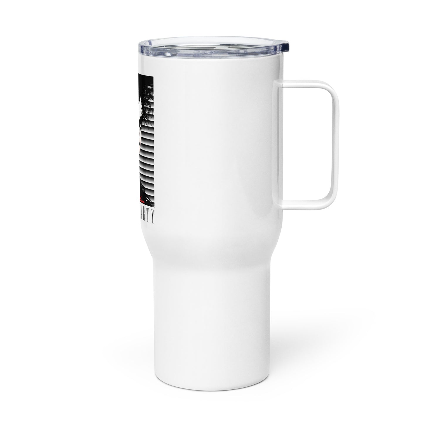 Travel mug with a handle