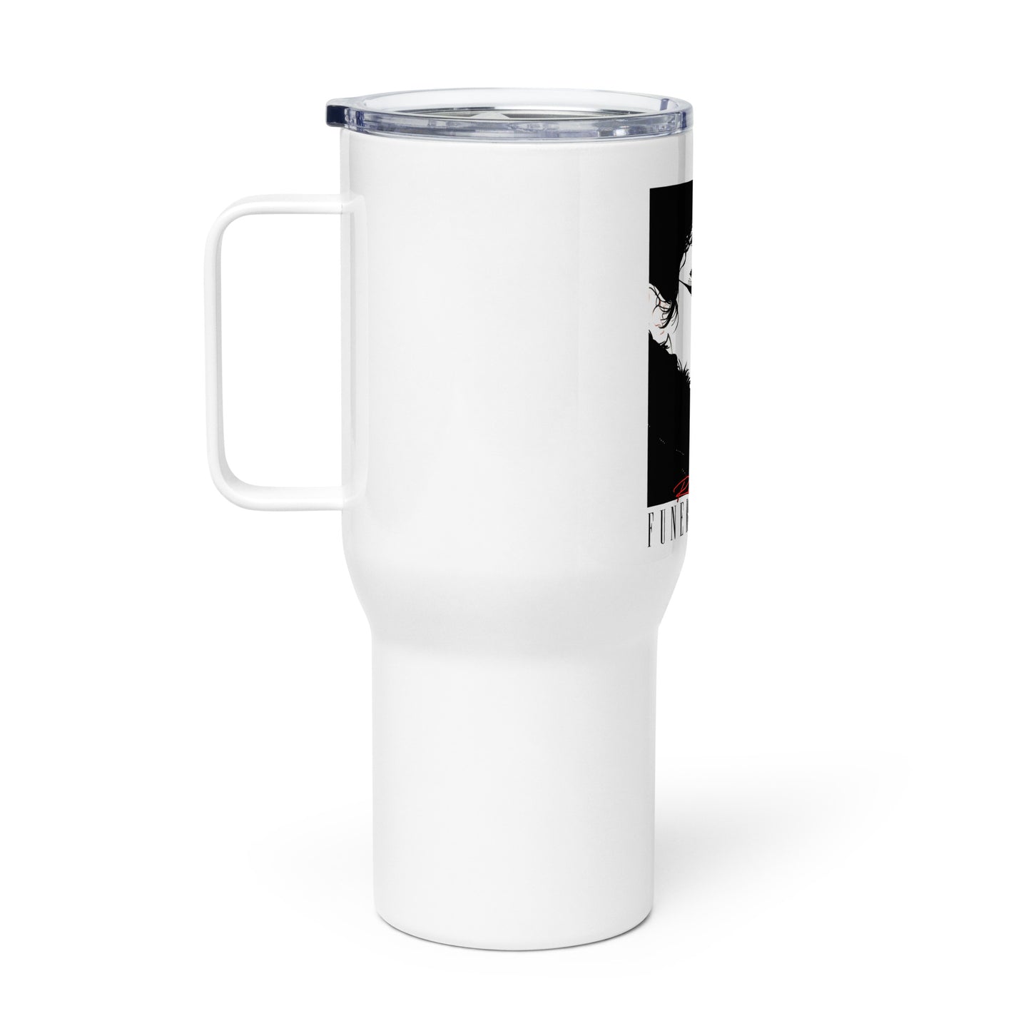 Travel mug with a handle