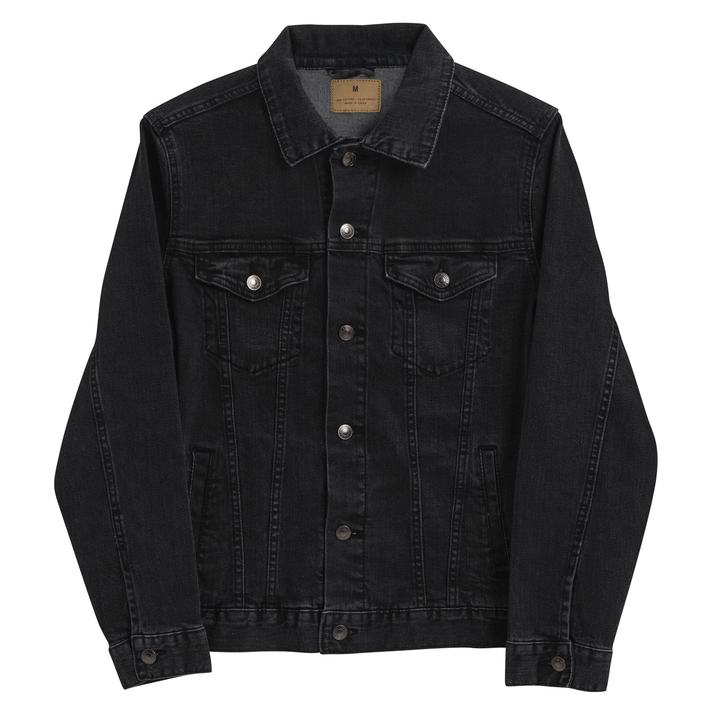 logo black denim jacket