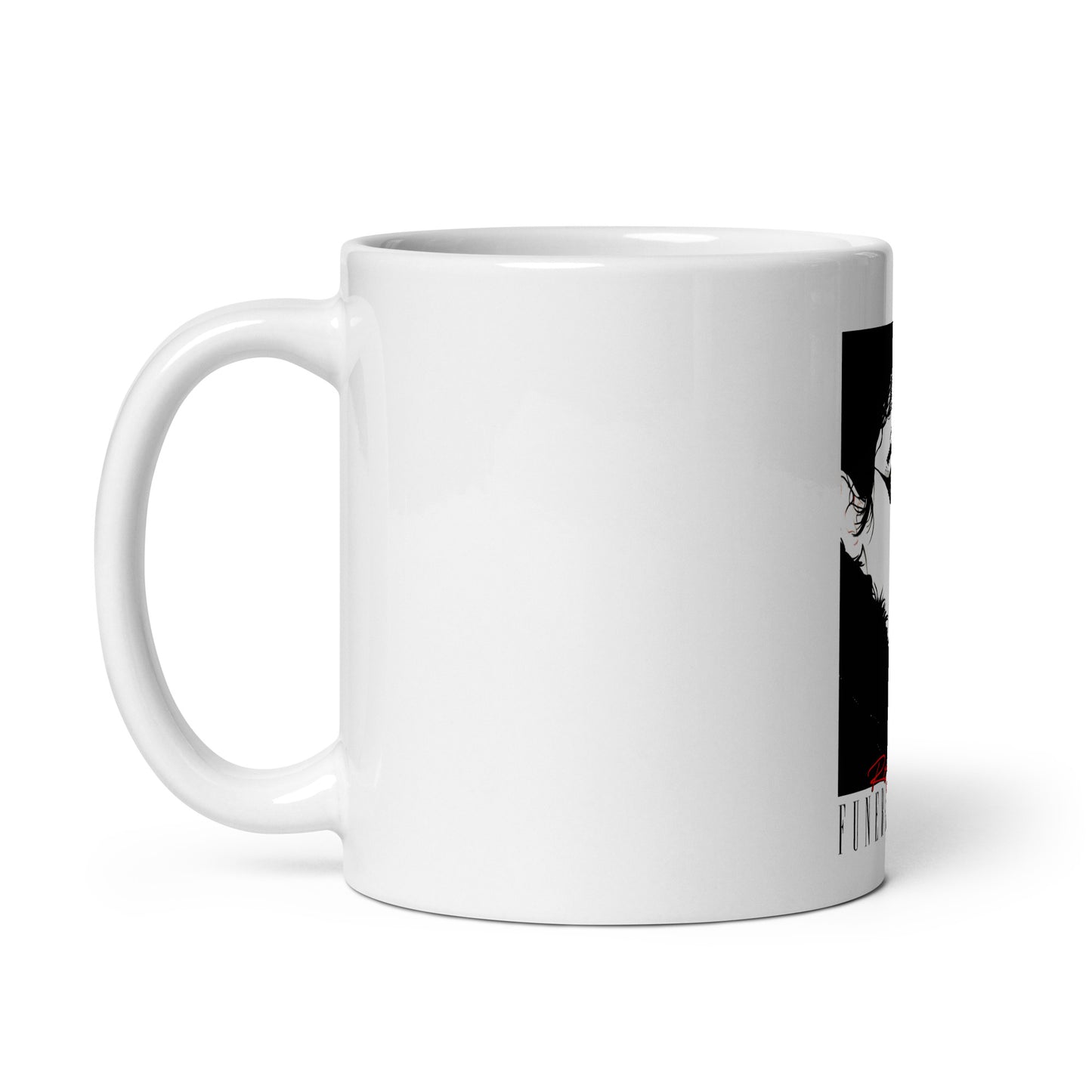 White glossy mug