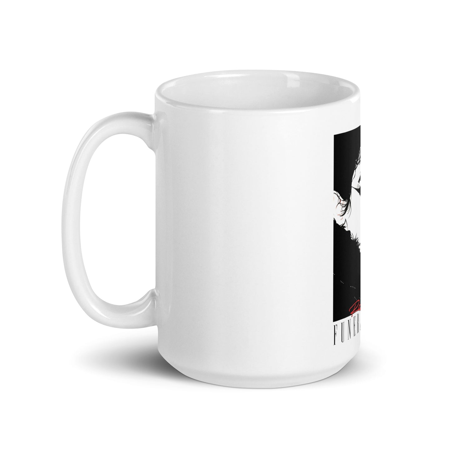 White glossy mug