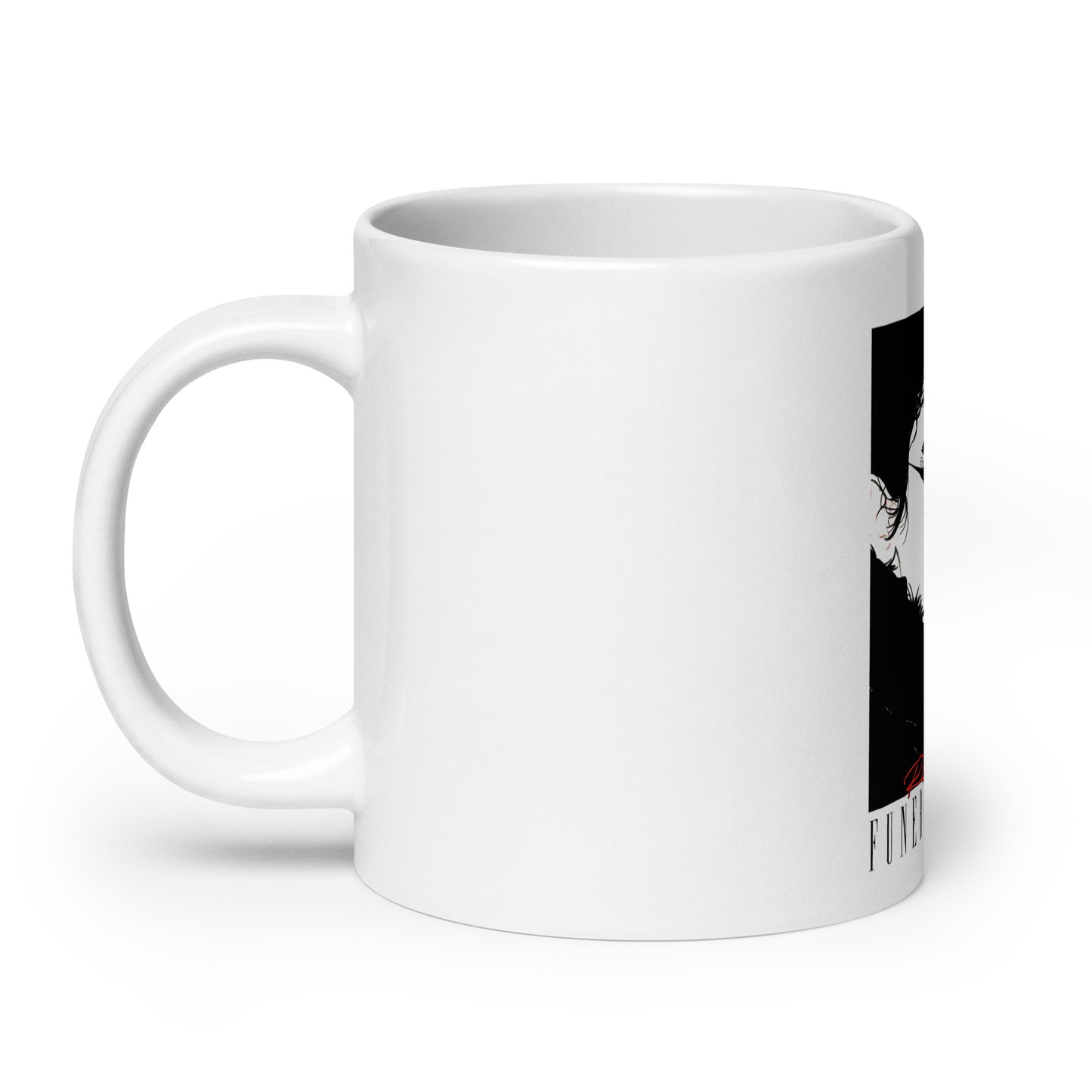 White glossy mug